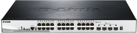 Коммутатор D-Link DGS-1510-28XMP/A1A 24G 4SFP+ 24PoE+ 370W управляемый