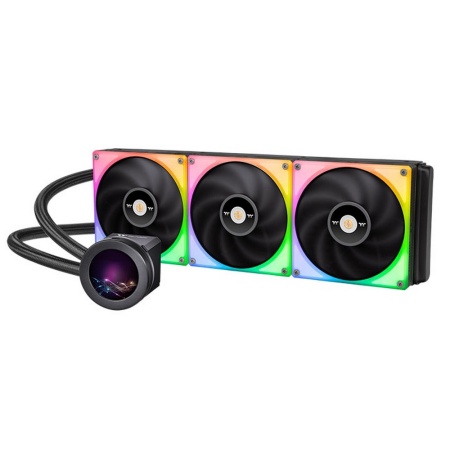 TOUGHLIQUID Ultra 420 RGB CPU AIO Liquid Cooler/All-In-One Liquid Cooling System/Water Block 2.1inch LCD/TOUGHFAN RGB 140*3/PWM 500~2000rpm/TT RGB Plus/Black