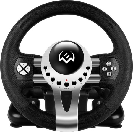 Руль Sven GC-W700 12кноп. (с педалями) черный/серебристый