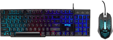 Клавиатура + мышь Оклик 400GMK клав:черный мышь:черный USB LED (1546779)