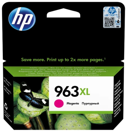 Картридж струйный HP 963XL 3JA28AE пурпурный (1600стр.) для HP OfficeJet Pro 901x/902x HP