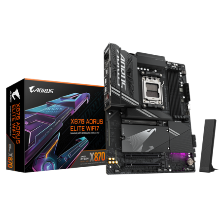Материнская плата Gigabyte X870 A ELITE WIFI7 SocketAM5 AMD X870 4xDDR5 ATX AC`97 8ch(7.1) 2.5Gg RAID+HDMI