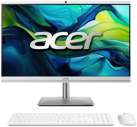 Моноблок Acer Aspire C24-195ES 23.8" Full HD Core Ultra 7 155U (1.7) 16Gb SSD512Gb UHDG CR Eshell GbitEth WiFi BT 180W клавиатура мышь Cam серебристый 2560x1440