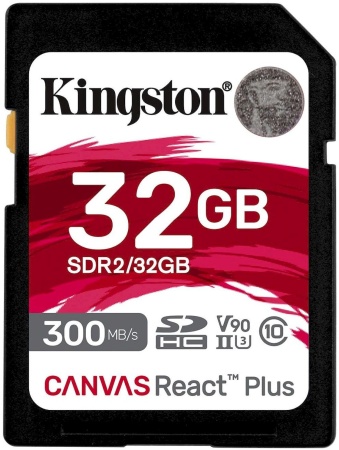 Карта памяти Kingston 32GB Canvas React Plus SDHC UHS-II 300R/260W U3 V90