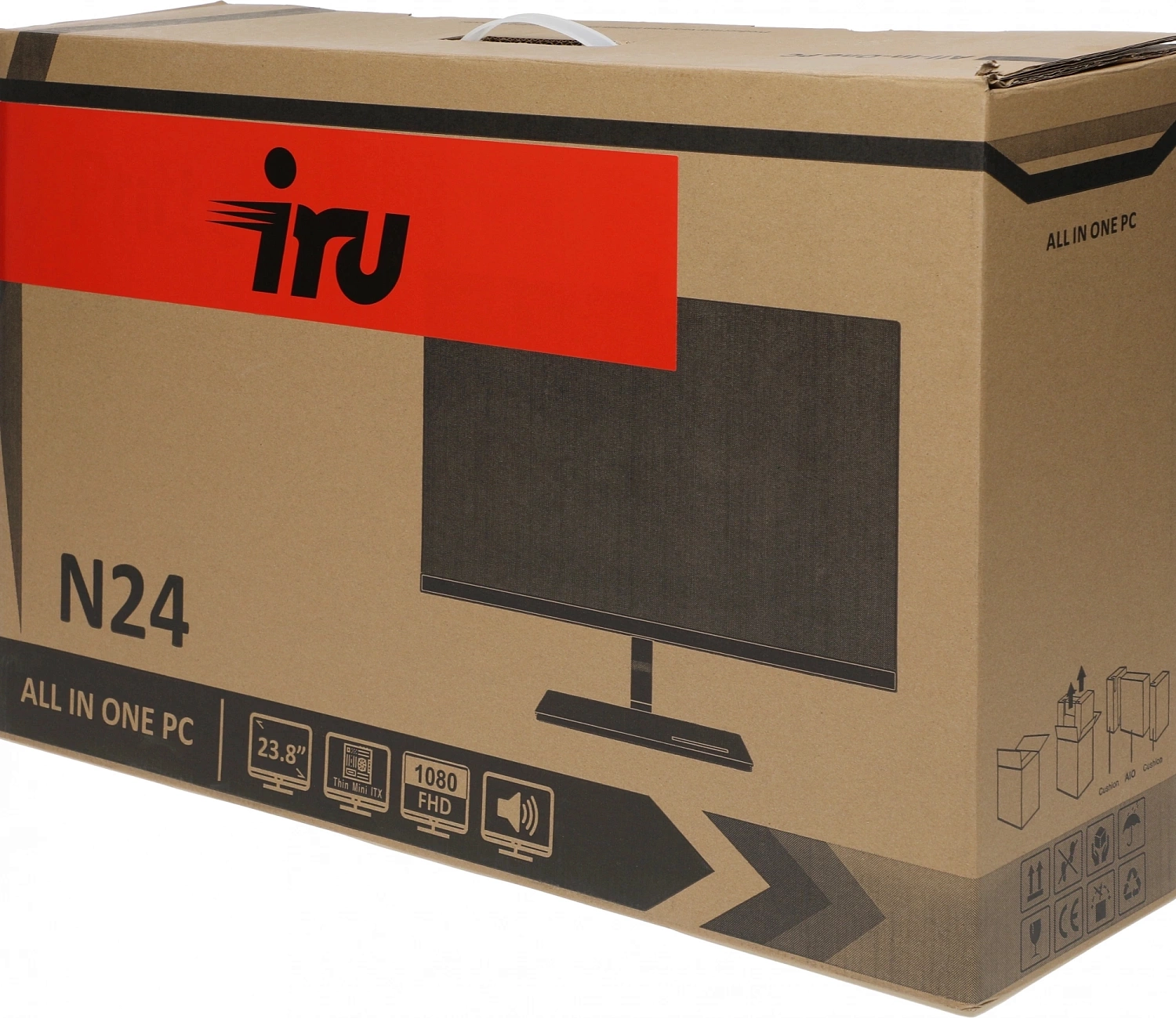 Моноблок IRU Агат 632 23.8" Full HD PG G7400 (3.7) 8Gb SSD256Gb UHDG 710 Free DOS GbitEth WiFi BT клавиатура мышь Cam черный 1920x1080