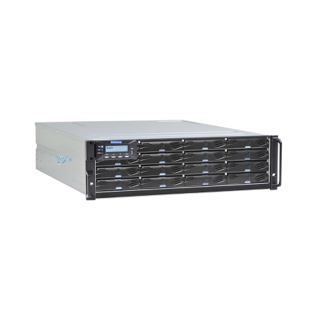 EonStor DS3016RUC000C-8U30 (16x3.5, 3U, High IOPS, Dual Redundant Controller incl: 2x4GB, 8x1GbE (RJ-45) iSCSI, 4 FREE host board slots, 2x12Gb SAS ext ports, 2x (SuperCap+Flash/ PSU 460W + FAN), Rackmount kit)