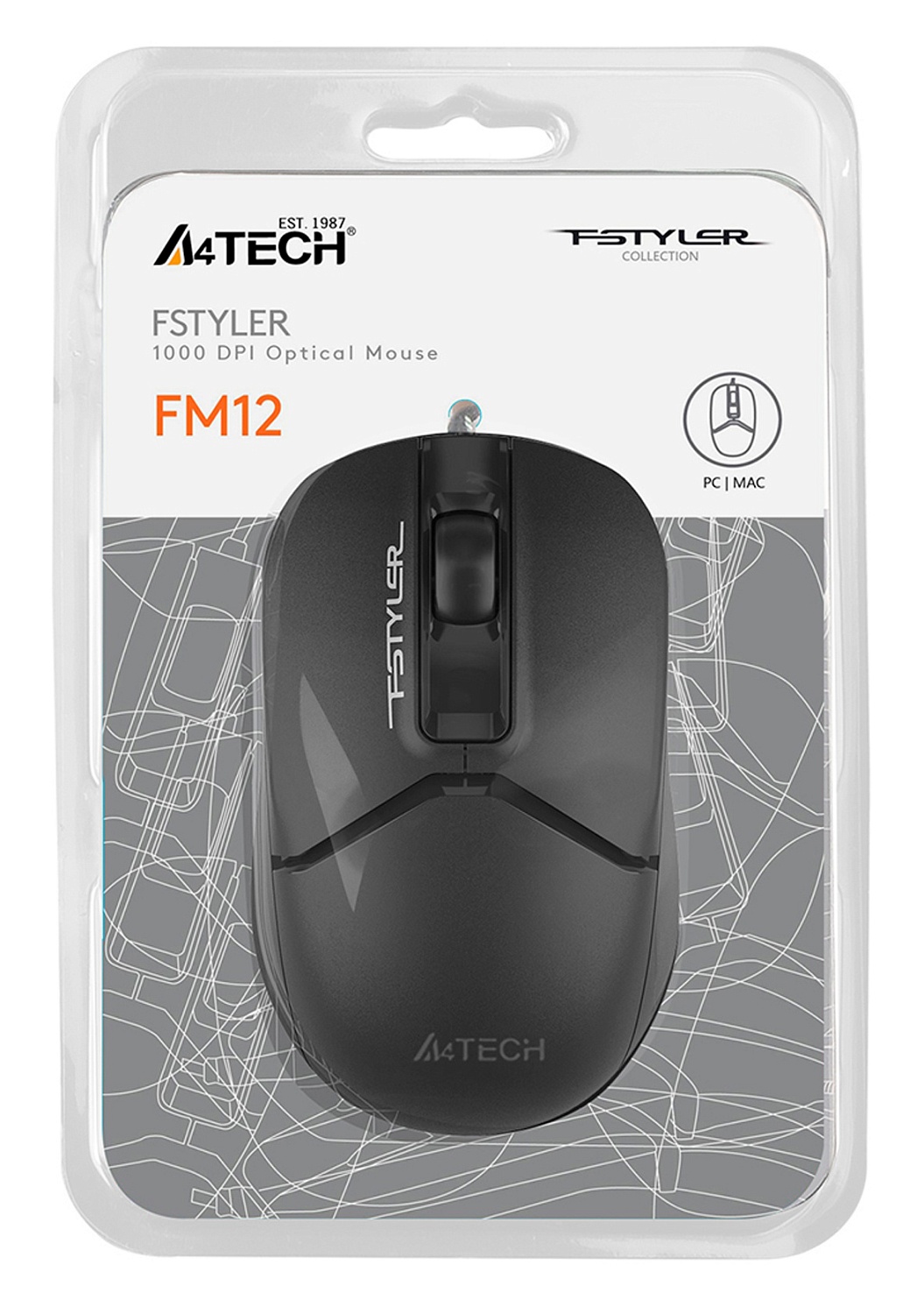 Мышь A4Tech Fstyler FM12 черный оптическая (1200dpi) USB (3but) Мышь A4Tech Fstyler FM12 черный оптическая (1200dpi) USB (3but)