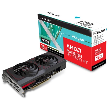 Видеокарта Sapphire RX7600XT PULSE GAMING OC 16GB GDDR6 128bit 2xDP 2xHDMI 2FAN