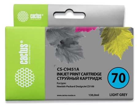 Картридж струйный Cactus CS-C9451A №70 светло-серый (130мл) для HP DJ Z3100