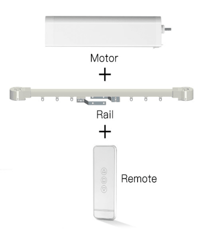 Мотор для раздвижных штор MOES Zigbee Curtain Motor Splicing Rail 2.16-3.2 Meter With Remoter With Adapter Neutral Packing ZC-PJ320