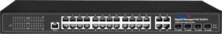 Коммутатор Trassir TR-NS24284C-400-24PoE (L2) 24x1Гбит/с 4xКомбо(1000BASE-T/SFP) 24PoE 400W управляемый