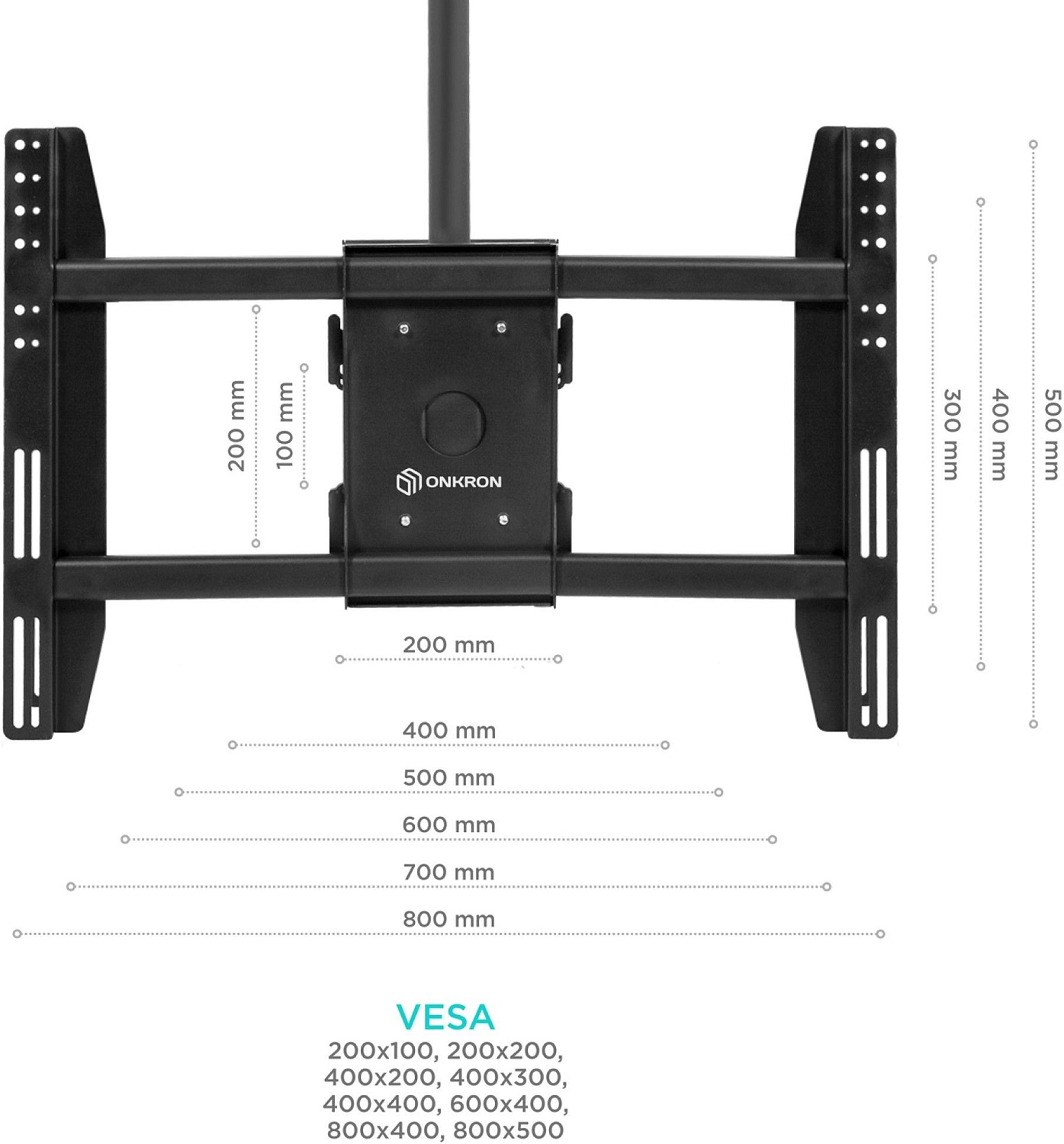 Кронштейн для телевизора Onkron N4L черный 32"-80" макс.112кг потолочный наклон