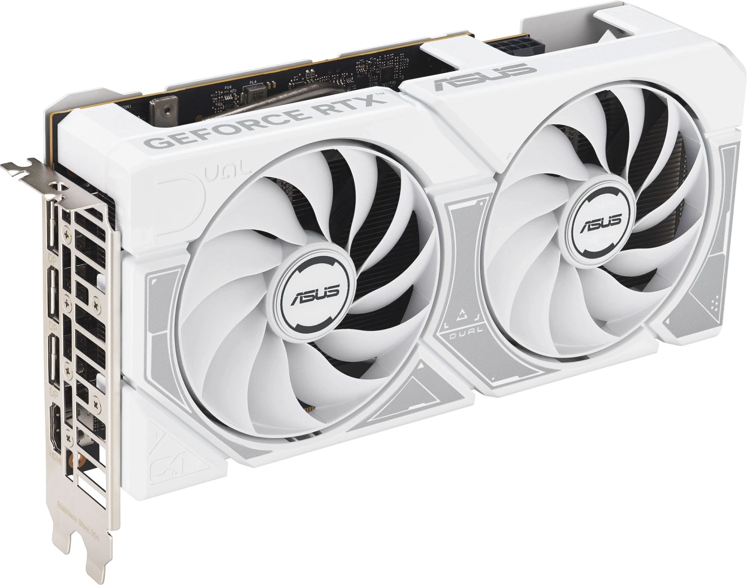 Видеокарта Asus PCI-E 5.0 DUAL-RTX5060-O8G-WHITE NVIDIA GeForce RTX 5060 8Gb 128bit GDDR7 2602/28000 HDMIx1 DPx3 HDCP Ret