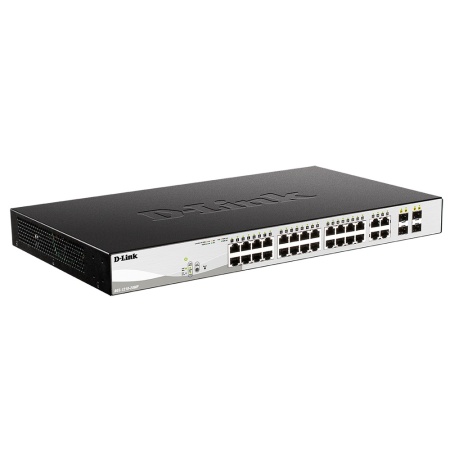 Коммутатор D-Link PROJ Smart  L2 Switch 24х1000Base-T PoE, 4хCombo 1000Base-T/SFP, PoE Budget 370W, Compact CLI