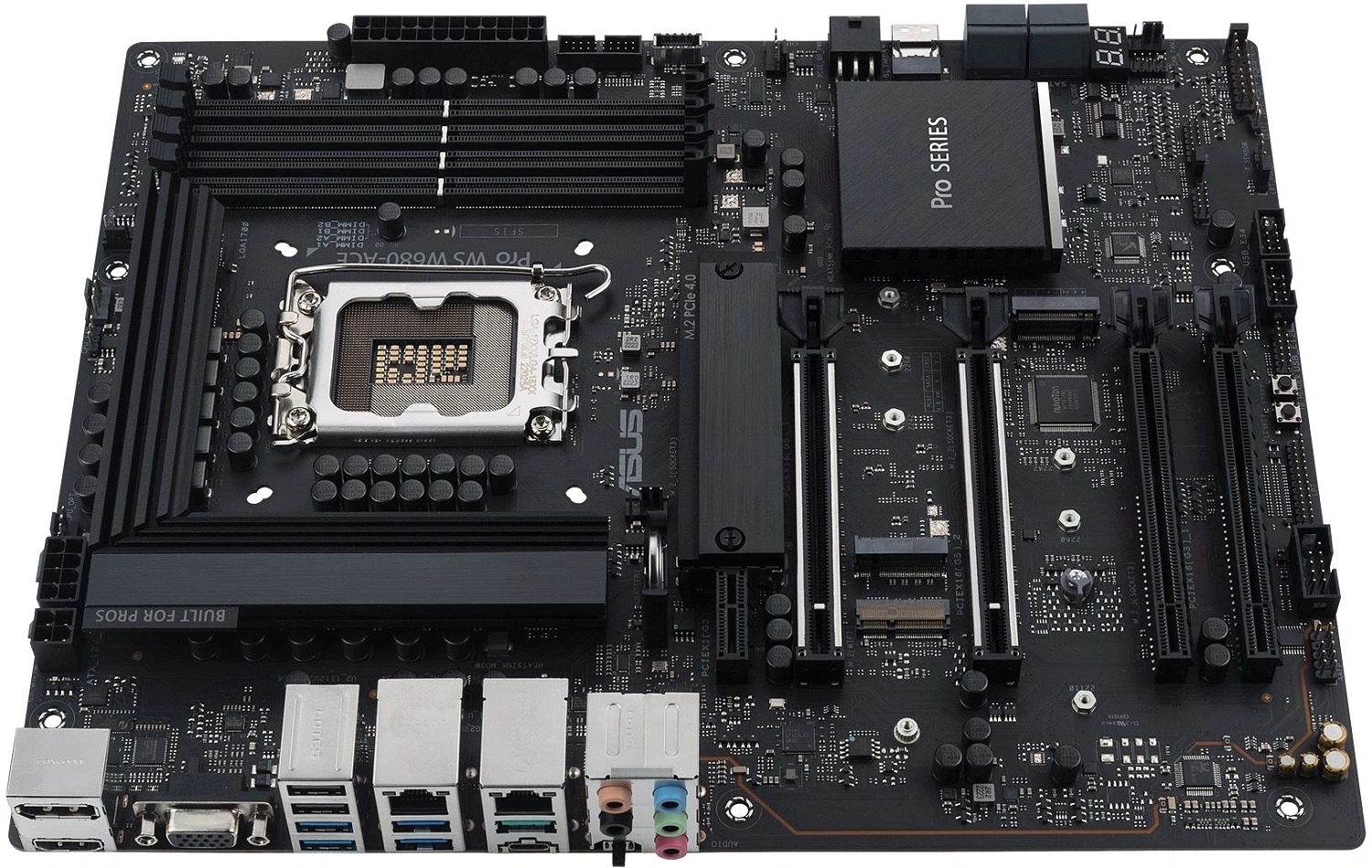 Материнская плата ASUS PRO WS W680-ACE, Intel®LGA1700, 4*DDR5, 8*SATA, 3*M.2, 5*USB 3.2, 2*USB 2.0, Type-C, 4*PCIx16, 1*PCIx1, DP+HDMI+VGA, mATX; 90MB1DZ0-M0EAY0