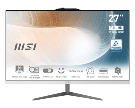 Modern AM272 12M-419XRU (MS-AF82)  27'' FHD(1920x1080)/Intel Core i5-1240P/16GB+512GB SSD/Integrated/WiFi/BT/2.0MP/KB+MOUSE(WLS)/noOS/1Y/WHITE