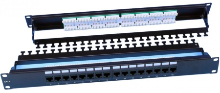 Патч-панель Hyperline PP3-19-16-8P8C-C6-110D 19" 1U 16xRJ45 кат.6