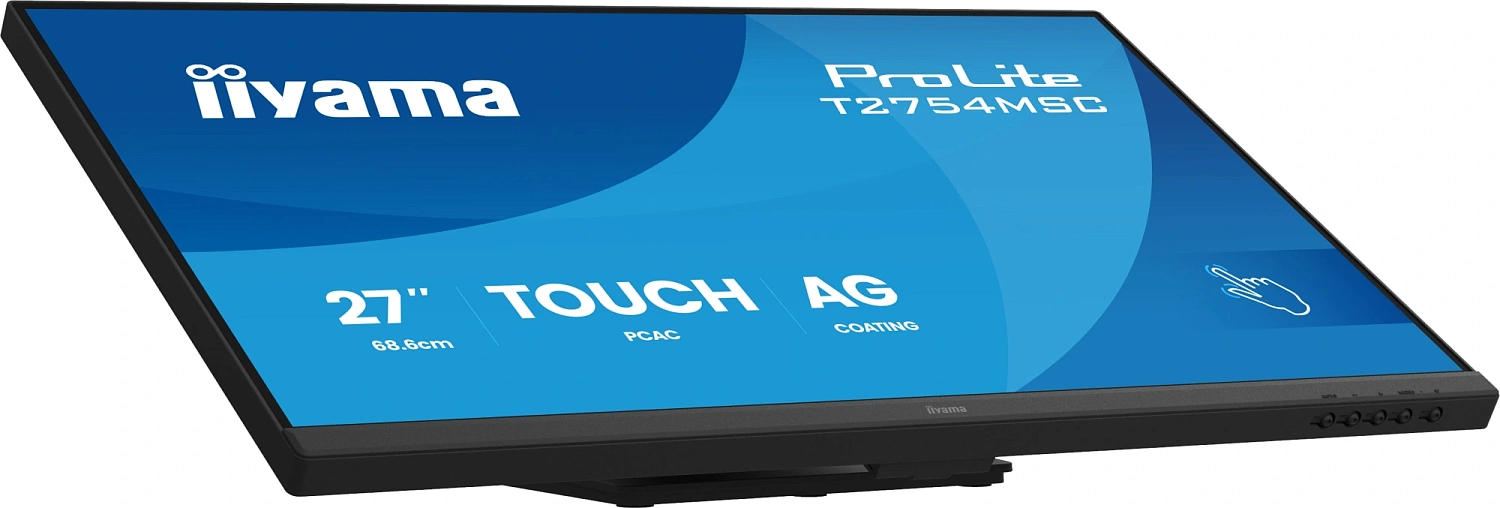 Монитор Iiyama 27" ProLite T2754MSC-B2AG черный IPS LED 4ms 16:9 HDMI M/M глянцевая HAS 1000:1 300cd 178гр/178гр 1920x1080 75Hz VGA DP FHD USB Touch 2.9кг