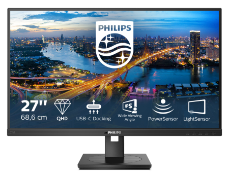 Монитор LCD 27'' [16:9] 2560х1440(WQHD) IPS, nonGLARE, 75 Hz, 350 cd/m2, H178°/V178°, 1000:1, 50М:1, 16.7M, 4ms, 2xHDMI, DP, USB-C, USB-Hub, Height adj, Pivot, Tilt, Swivel, Speakers, 3Y, Black