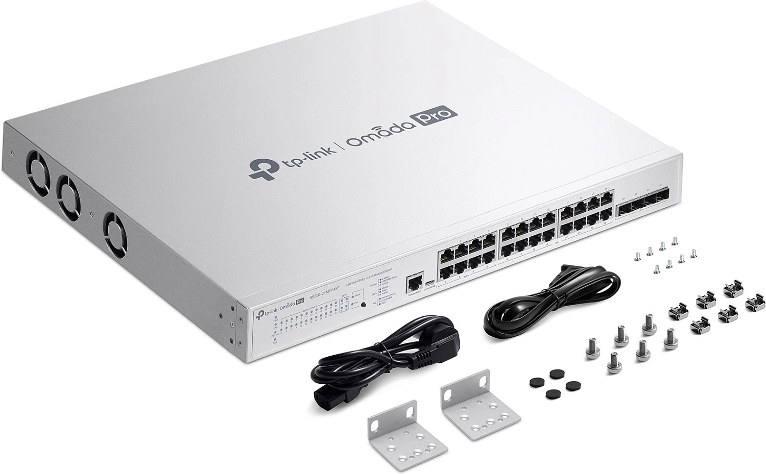 Коммутатор TP-Link Omada PRO S5500-24MPP4XF (L2+) 24x2.5Гбит/с 4xКомбо(10GBase-T/SFP+) 4SFP+ 16PoE+ 8PoE++ 500W управляемый