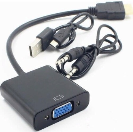 Переходник аудио-видео Premier 5-983A HDMI (m)/VGA (f) 0.15м. черный