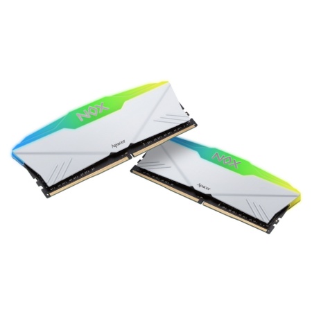 32GB Apacer DDR4 3600 DIMM NOX RGB White Gaming Memory AH4U32G36C25YNWAA-2 Non-ECC, CL18, 1.35V, AH4U32G36C25YNWAA-2 Kit (2x16GB), Intel XMP 2.0, Heat Sink, RTL