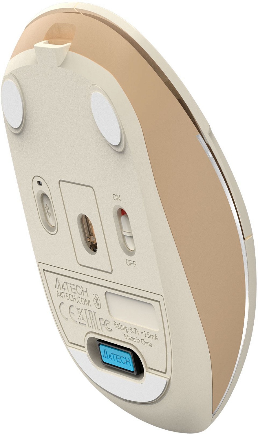 Мышь A4Tech Fstyler FB26CS Air бежевый/коричневый оптическая (2000dpi) silent беспроводная BT/Radio USB для ноутбука (4but)