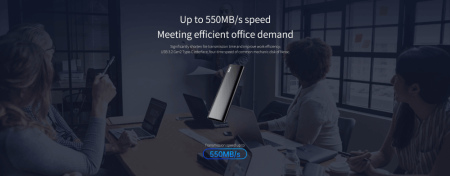 Ssd накопитель Netac Z SLIM Black 2TB USB 3.2 Gen 2 Type-C External SSD, R/W up to 550MB/480MB/s,with USB-C to USB-A cable and USB-A to USB-C adapter 3Y wty