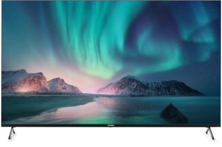 Телевизор LED Hyundai 55" H-LED55BU7006 Android TV Frameless Metal черный 4K Ultra HD 60Hz DVB-T DVB-T2 DVB-C DVB-S DVB-S2 USB WiFi Smart TV