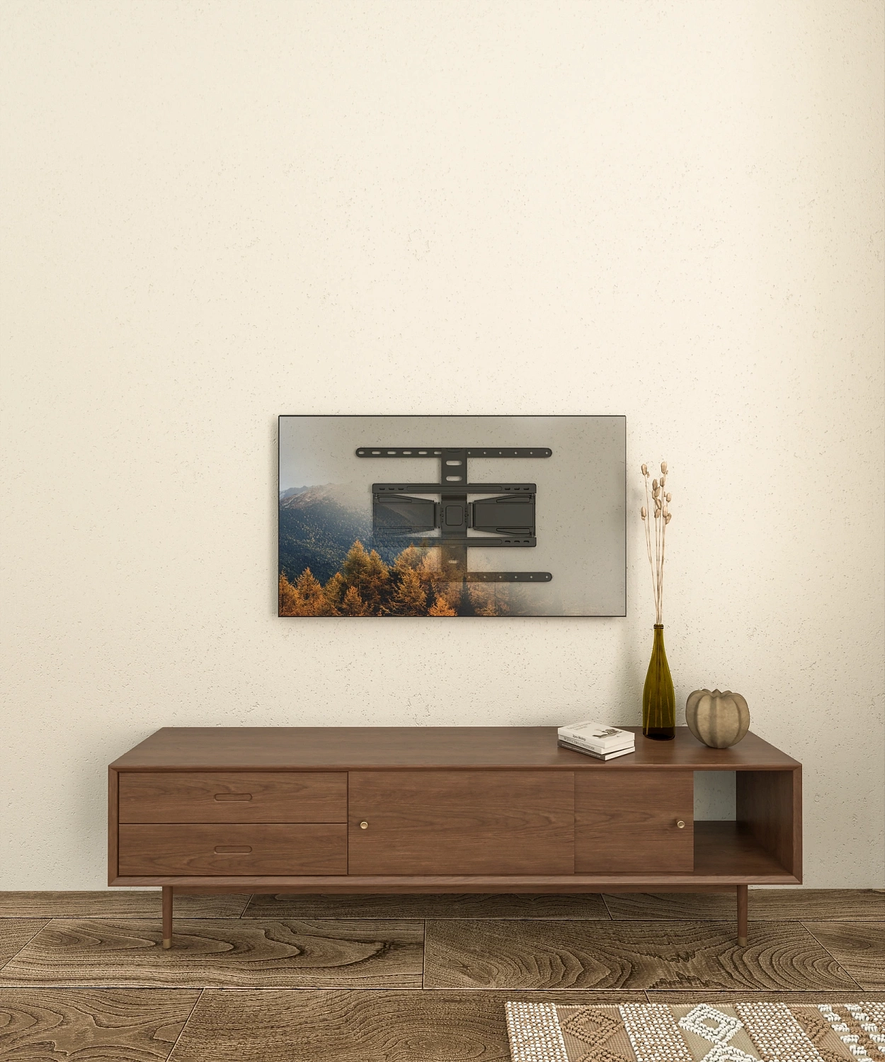 Кронштейн для телевизора Hyundai SL-F1 черный 43"-90" макс.50кг настенный поворотно-выдвижной и наклонный