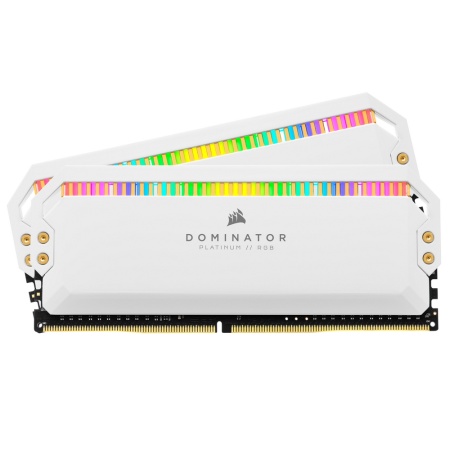 Corsair DOMINATOR PLATINUM RGB DDR4 DIMM CMT16GX4M2C3600C18W 3600MHz 16GB 2x8GB DIMM, Unbuffered, CMT16GX4M2C3600C18W 18-19-19-39, XMP 2.0, White Heatspreader, RGB LED, 1.35V