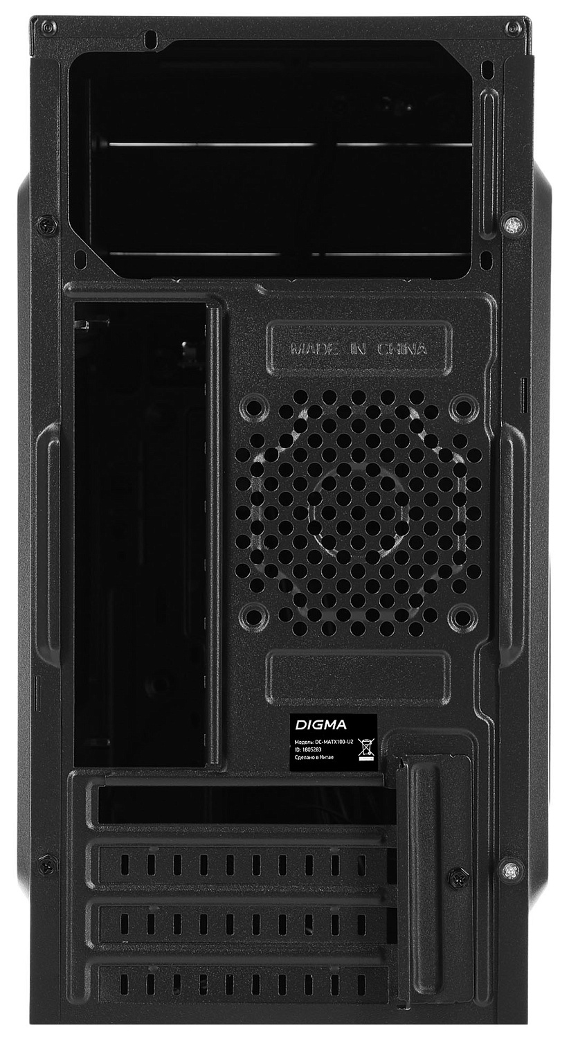 Корпус Digma DC-MATX100-U2 черный без БП mATX 1x80mm 2x120mm 2xUSB2.0 audio
