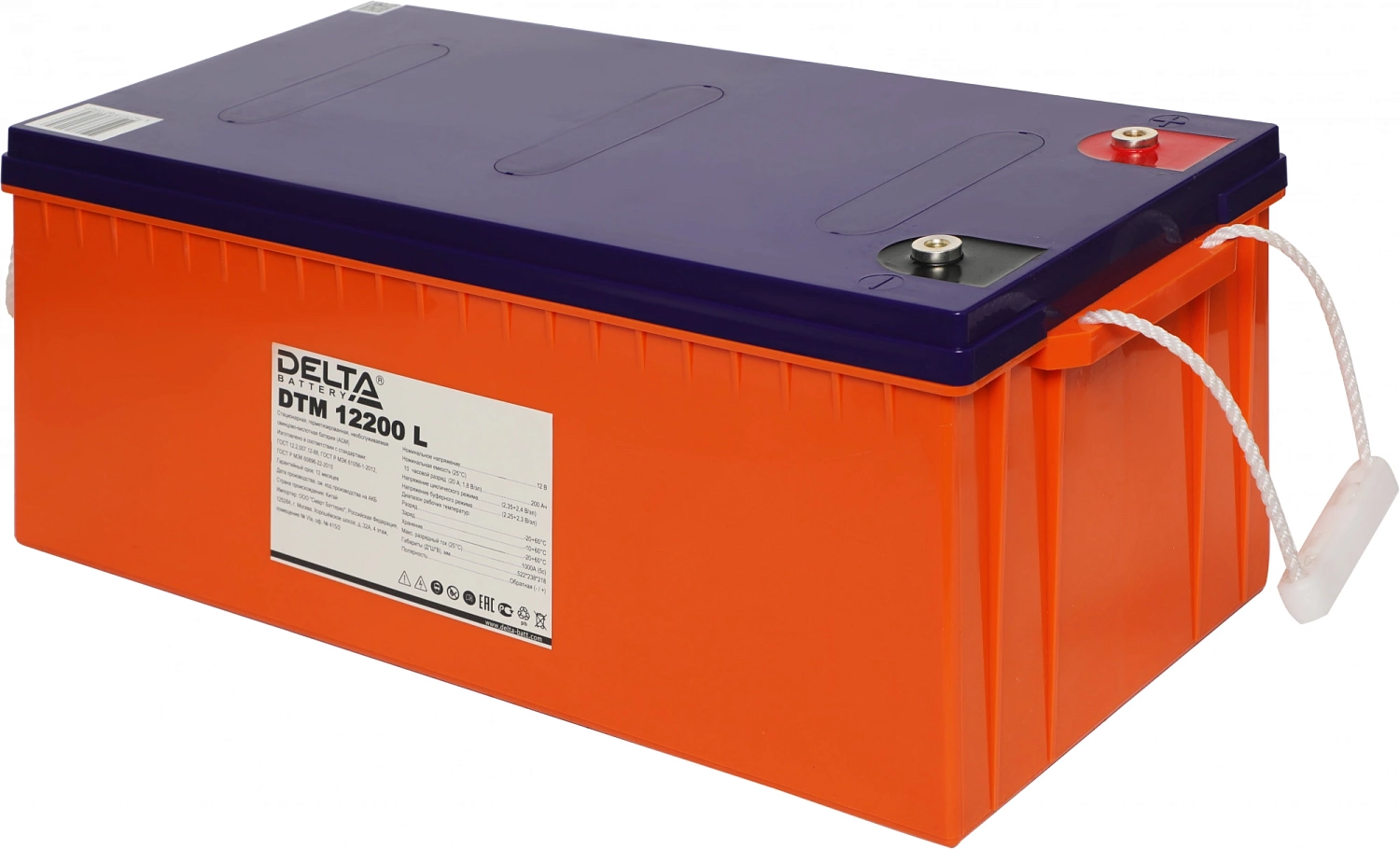 Аккумуляторная батарея Delta Аккумуляторная батарея для ИБП DTM 12200 L (12V/200Ah) (4614010640005)