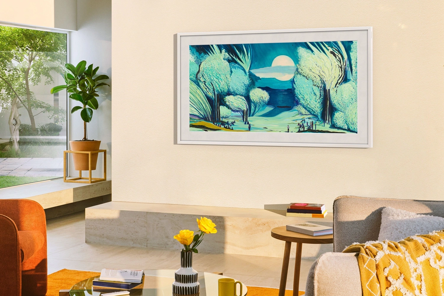 Телевизор QLED Samsung 55" QE55LS03FAUXRU Q серебристый 4K Ultra HD 50Hz DVB-T2 DVB-C DVB-S2 USB WiFi Smart TV