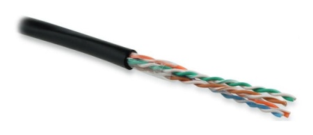 Кабель информационный Hyperline UUTP4-C5E-S24-OUT-PE-BK-500 кат.5E U/UTP 4X2X24AWG PE внешний 500м черный