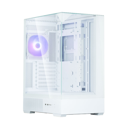корпус ZALMAN P40 Prism, ATX, WHITE, WINDOW, 2x3.5", 3x2.5", 1xUSB TYPE-C, 2xUSB3.0, REAR 1x120mm ARGB (существенное повреждение коробки)
