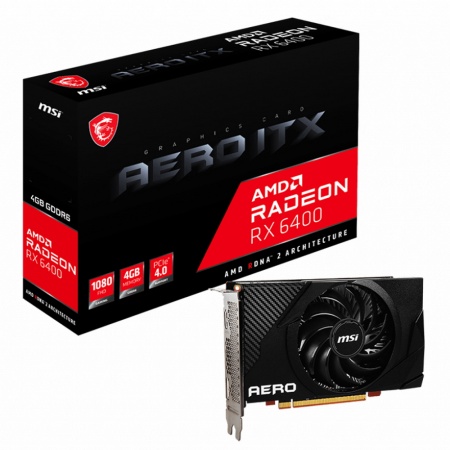 RX6400 4GB GDDR6 64-bit HDMI DP RTL (RX 6400 AERO ITX 4G) (946920) {10}