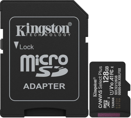 Флеш карта microSDXC 128GB Kingston SDCS3/128GB Canvas Select Plus + adapter