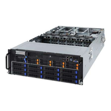 G481-HA0 (rev. 200) HPC Server - 4U 10 x GPU Dual Root Server / 6-Channel RDIMM/LRDIMM DDR4, 24 x DIMMs /3 x 80 PLUS Platinum 2200W redundant PSU / 2 x 10Gb/s BASE-T LAN ports (Intel® X550-AT2)