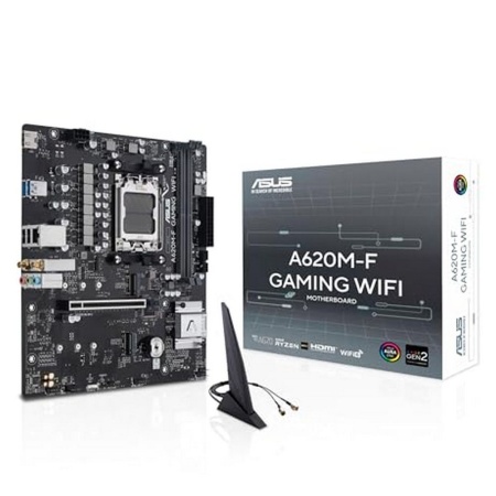 Материнская плата ASUS A620M-F GAMING WIFI AM5 mATX 4xDDR5 PCIEx16 2xPCIEx1 2xM.2 2xDP HDMI 2.5GLAN Wi-Fi 6