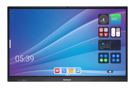 Информационный дисплей Haitech 75" 16:9 3840x2160(UHD 4K) IPS, TOUCH, 20-touch point, 60 Hz, 350 cd/m2, H178°/V178°, 4000:1, 6ms, VGA, 3xHDMI, DP, 2xUSB-C, 2xRJ-45, RS232,  6xUSB Type A, 3xUSB Type B, Speakers, Android 11, 18/7, 1Y, Black