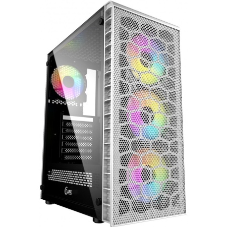 Корпус Powercase Mistral Z4С White, Tempered Glass, Mesh, 4x 120mm 5-color LED fan, белый, ATX (CMIZ4CW-L4) (202803)