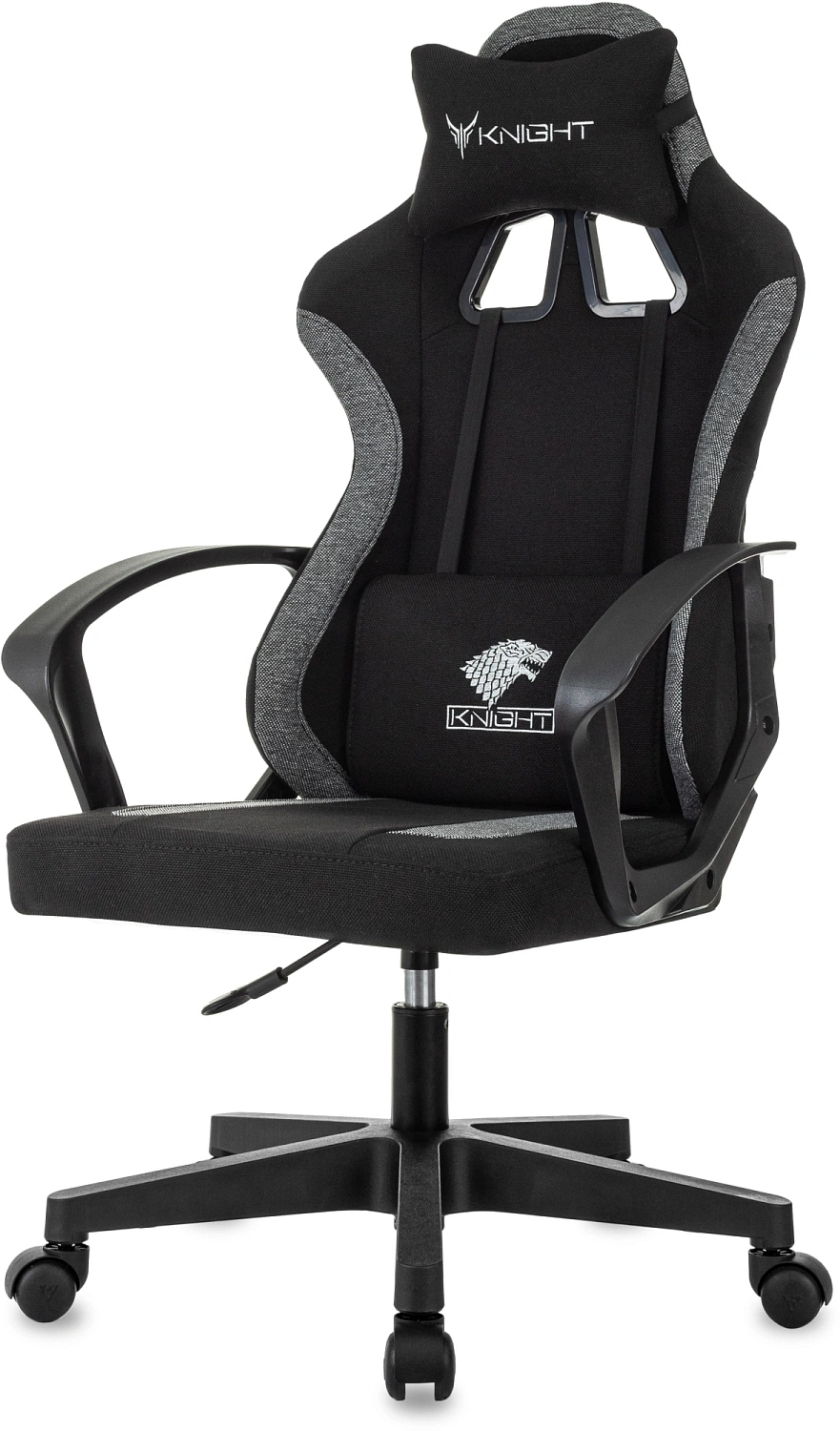 Кресло игровое Knight Optimum черный/серый крестов. пластик