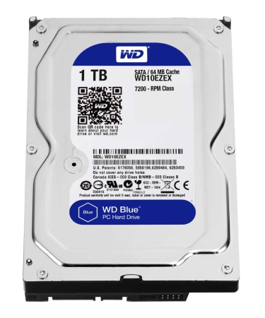 Жесткий диск WD SATA-III 1Tb WD10EZEX Desktop Caviar Blue (7200rpm) 64Mb 3.5"