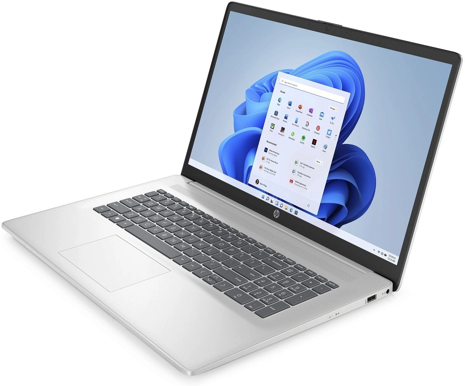 Ноутбук HP 17-cn3156mg Core i5 1335U 8Gb SSD512Gb Intel Iris Xe graphics 17.3" IPS FHD (1920x1080) Windows 11 Home silver WiFi BT Cam (8L380EA)