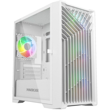 Корпус Powercase Корпус Powercase Mistral Micro X4W, Tempered Glass, 4х 120mm 5-color fan, белый, mATX CMMXW-L4