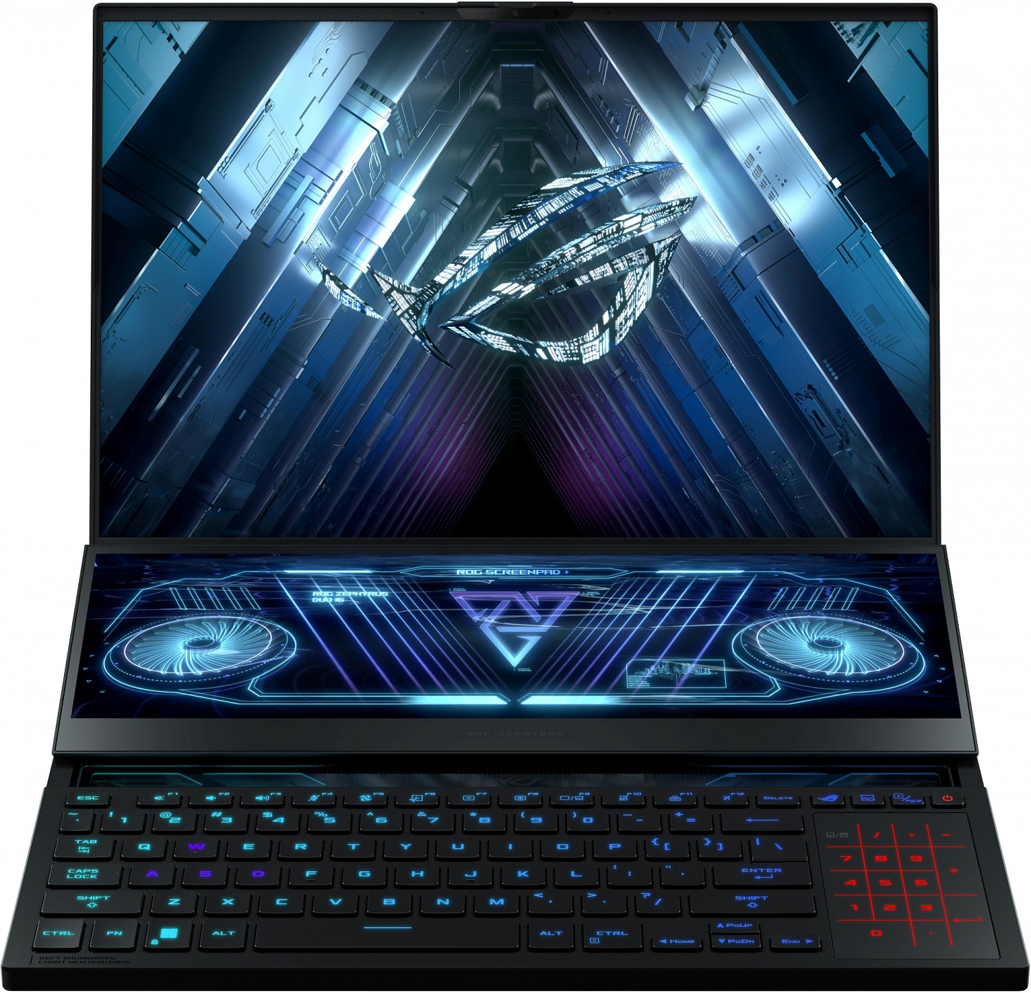 Ноутбук Asus ROG Zephyrus Duo 16 GX650PY-NM085W Ryzen 9 7945HX 32Gb SSD2Tb NVIDIA GeForce RTX4090 16Gb 16" IPS WQXGA (2560x1600) Windows 11 Home black WiFi BT Cam (90NR0BI1-M004X0)