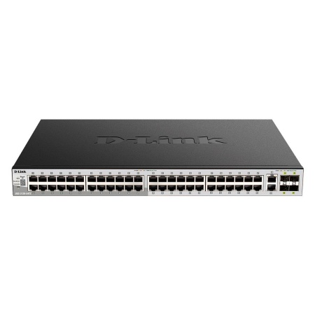 Коммутатор D-Link DGS-3130-54PS/B2A, PROJ L2+ Managed Switch with 48 10/100/1000Base-T ports and 2 10GBase-T ports and 4 10GBase-X SFP+ ports (48 PoE ports 802.3af/802.3at (30 W), PoE Budget 370W, PoE Budget wit