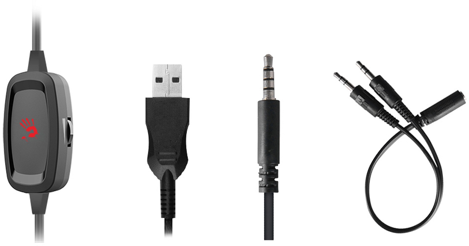 Наушники с микрофоном A4Tech Bloody G330p черный 2м мониторные оголовье (G330P)