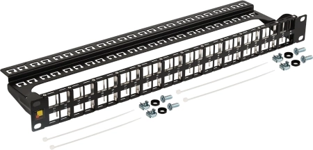 Патч-панель наборная Lanmaster LAN-PPC48OK-UTP 19" 1U 48xRJ45 UTP